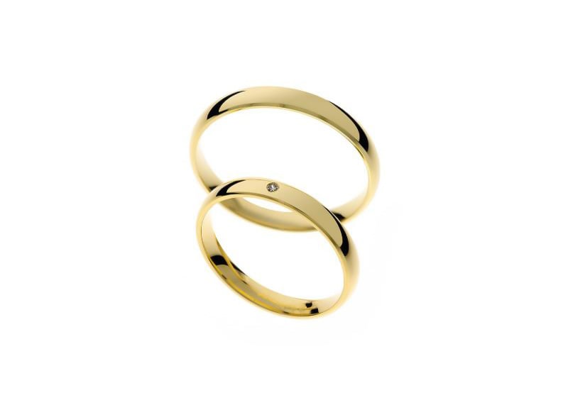 P40 Zlatara as ženska burma p40 p40 ženska burma p40 od žutog zlata, 3mm širine, sa jednim kamenom od 0,01 ct, anatomska