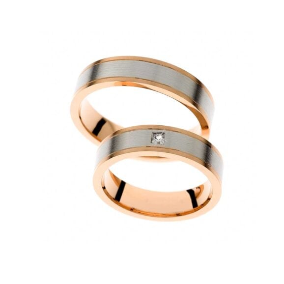 Zlatara as muška burma r115 zlatara as zlatne burme r115 3 muška burma r115 od belog i roze zlata, 5mm širine, anatomska