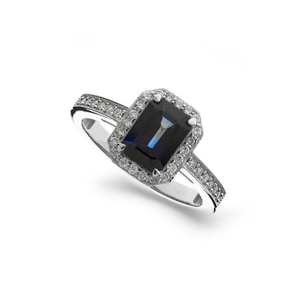 Prsten K352 sa Safirom i dijamantima