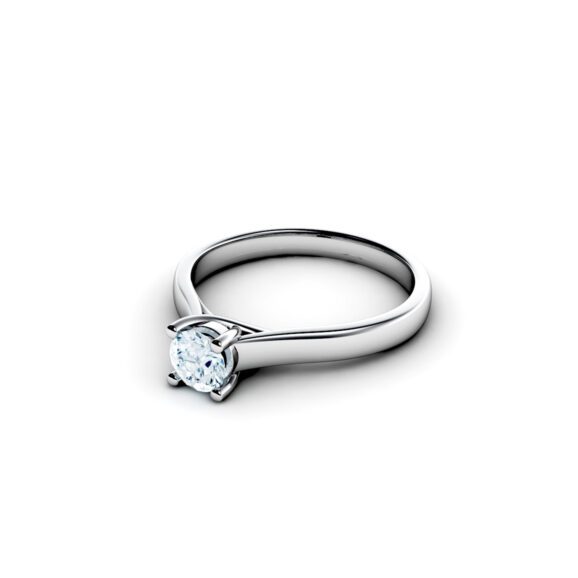 zlatara as prsten 0102 v4 belo akvamarin 2 Zlatara AS AS Model 0102v4 Akvamarin Verenički prsten od zlata, sa prirodnim dragim kamenom Akvamarinom prečnika 4mm, oko 0,3ct