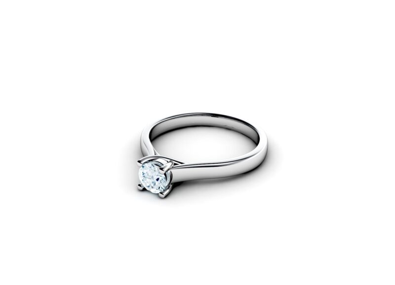 zlatara as prsten 0102 v4 belo akvamarin 2 Zlatara AS AS Model 0102v4 Akvamarin Verenički prsten od zlata, sa prirodnim dragim kamenom Akvamarinom prečnika 4mm, oko 0,3ct