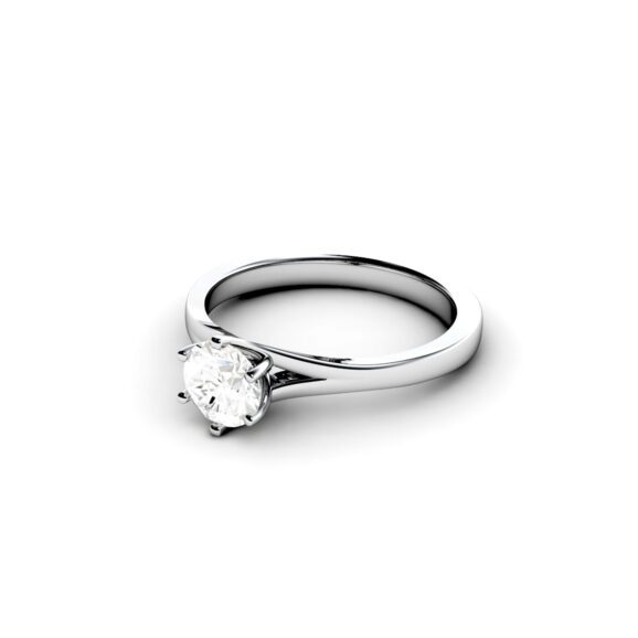 zlatara as prsten 0116 belo cirkon 2 Zlatara AS AS Model 0116 Cirkon Verenički prsten od zlata, sa bezbojnim sintetičkim cirkonom prečnika 5mm