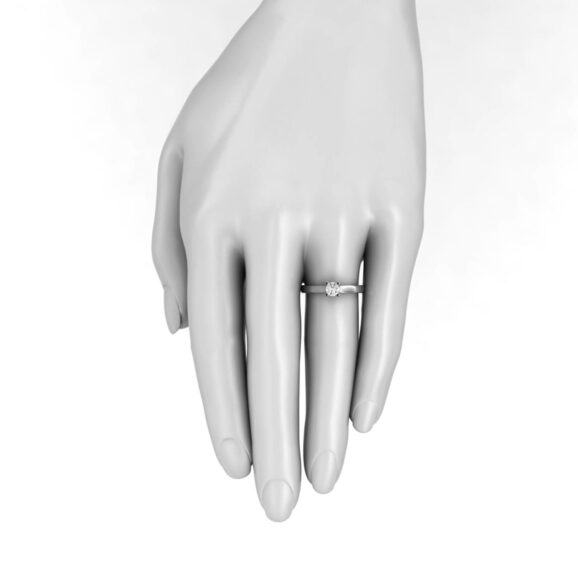 zlatara as prsten 0102 v4 ruka Zlatara AS AS Model 0102v4 Akvamarin Verenički prsten od zlata, sa prirodnim dragim kamenom Akvamarinom prečnika 4mm, oko 0,3ct