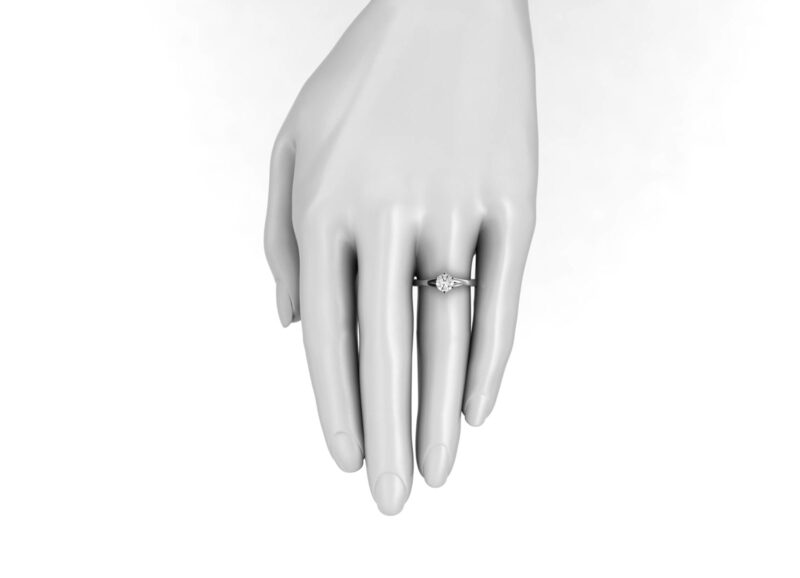 zlatara as prsten 0116 ruka Zlatara AS AS Model 0116 Cirkon Verenički prsten od zlata, sa bezbojnim sintetičkim cirkonom prečnika 5mm