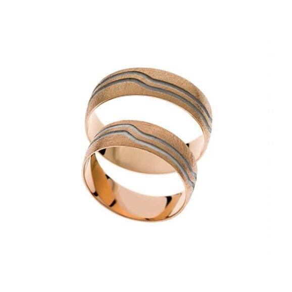 Lagane (ili anatomske) Burme iz Kolekcije Light, Model A1172, od roze i belog zlata