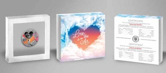 Investiciono srebro, 999, kolekcionarski i numizmatčki poklon, Love is in the air, poklon za zaljubljene, poklon za dan zaljubljenih