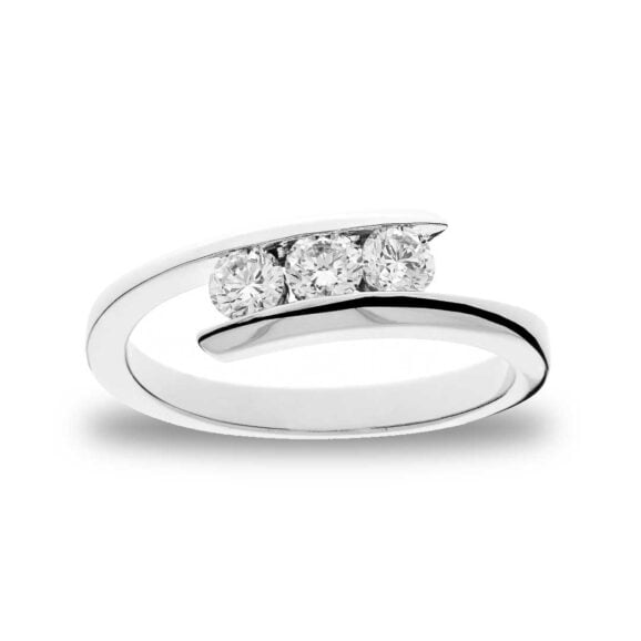 Zlatara as verenički prsten od zlata model b231 sa prirodnim i laboratorijskim dijamantima, mojsanitima, moissanite