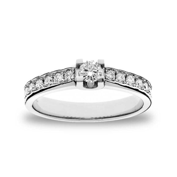 Zlatara as verenički prsten od zlata model b269 sa prirodnim i laboratorijskim dijamantima, mojsanitima, moissanite