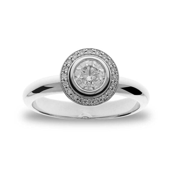 Zlatara as verenički prsten od zlata model b348 sa prirodnim i laboratorijskim dijamantima, mojsanitima, moissanite