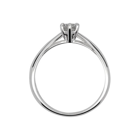 Zlatara as klasičan verenički prsten od belog zlata sa centralnim kamenom težine oko 0,25ct, model k198-25, prsten sa prirodnim ili laboratorijskim dijamantom, mojsanitom, moissanite