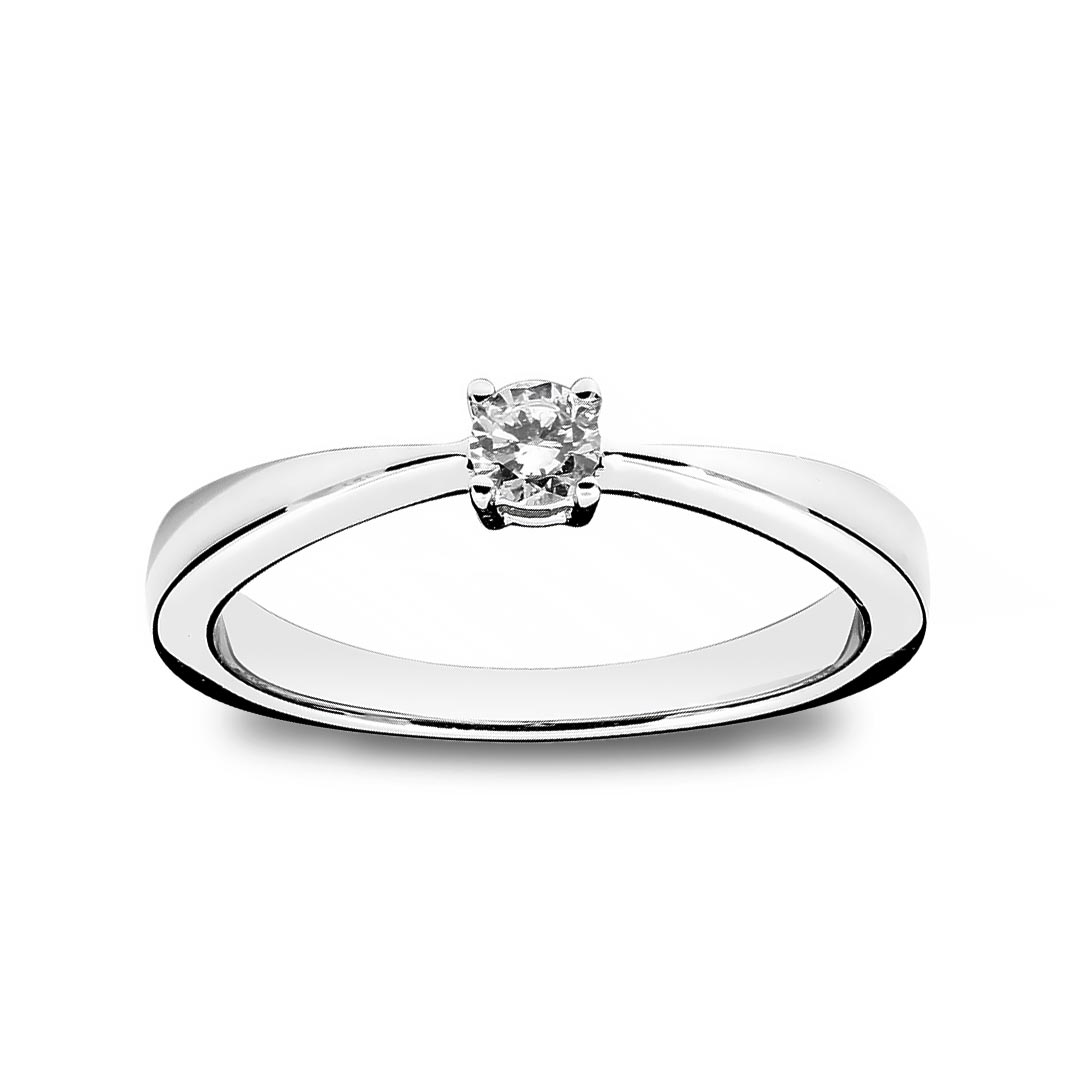 Zlatara as klasičan verenički prsten od belog zlata sa centralnim kamenom težine oko 0,15ct, model k334-015, prsten sa prirodnim ili laboratorijskim dijamantom, mojsanitom, moissanite Zlatara as klasičan verenički prsten od belog zlata sa centralnim kamenom težine oko 0,15ct, model k334-015, prsten sa prirodnim ili laboratorijskim dijamantom, mojsanitom, moissanite