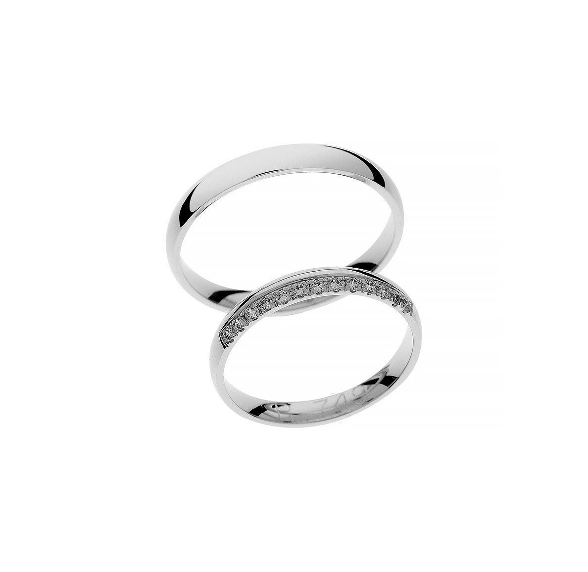 Zlatara as burme od belog zlata sa cirkonima ili dijamantima r749 Anatomske burme iz kolekcije eternity, model r749, od belog zlata