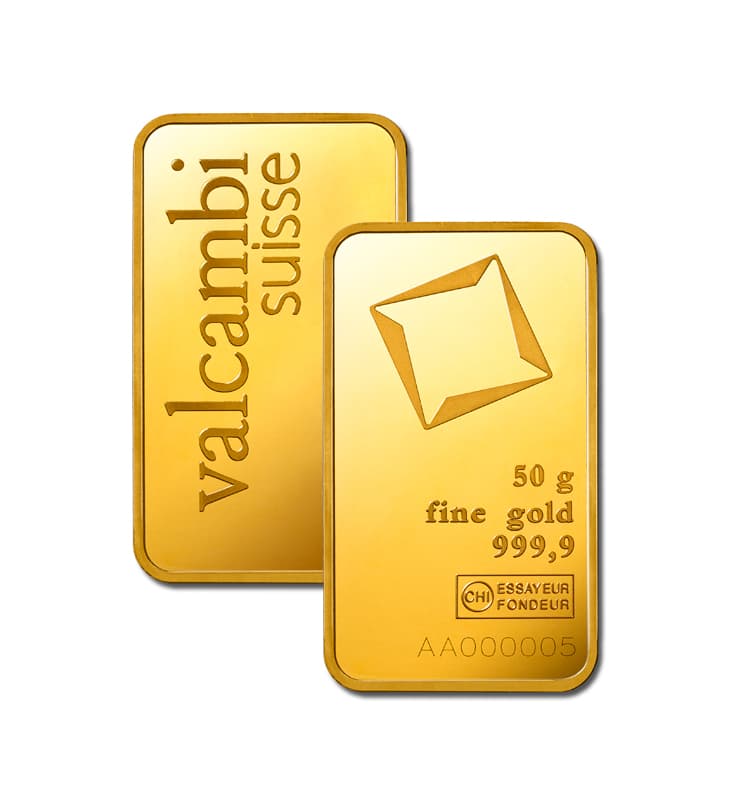 investiciono zlato 999,9, valcambi zlatna pločica 50g
