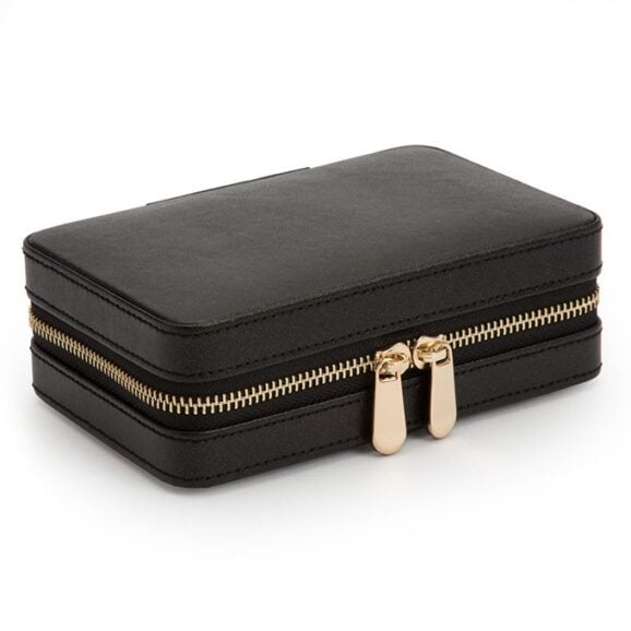 putna torba za nakit, antracit boje, sa zlatnim detaljima