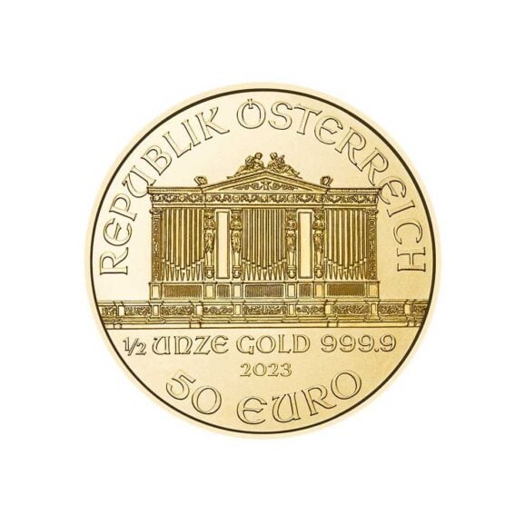 Investiciono zlato 999,9 1/2 unce bečka filharmonija zlatna kovanica dukat