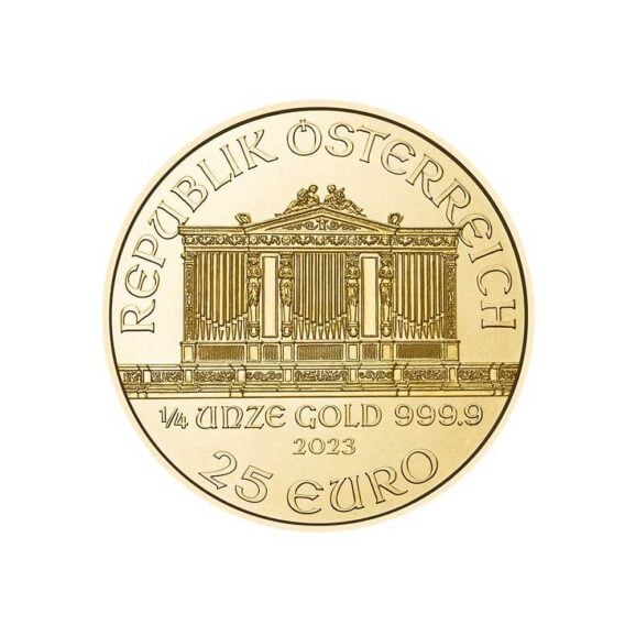 Investiciono zlato 999,9 1/4 unce bečka filharmonija zlatna kovanica dukat