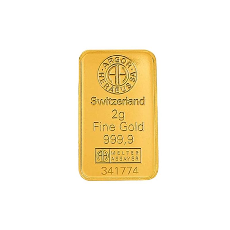 argor heraeus svajcarska investiciono zlato 2g Zlatara AS Poluga od 2g, Argor Heraeus investiciono zlato iz Švajcarske, pločica od zlata 999,9 finoće