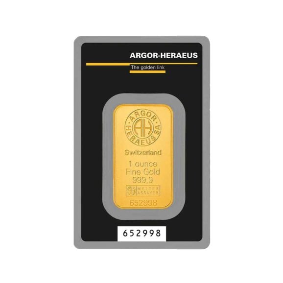 Investiciona zlatna poluga od 31. 1g argor heraeus (1oz) u crnom blister pakovanju