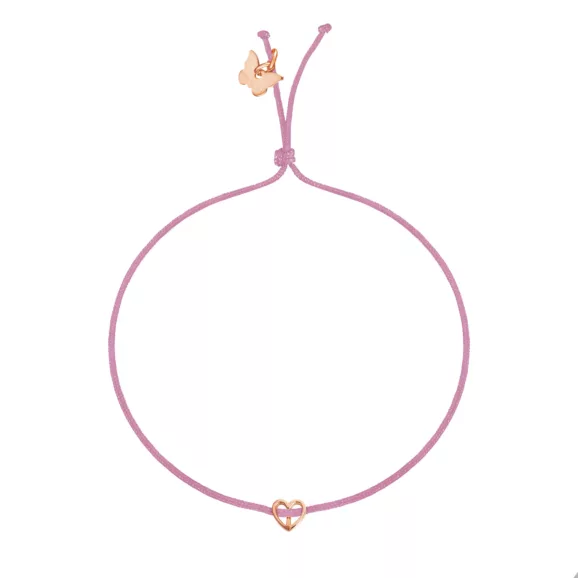 Zlatara as srculence, borboleta konac narukvica, antique pink cc ap t34 p 1728x. Jpg srculence, borboleta konac narukvica, antique pink narukvica sa koncem u boji sa priveskom u obliku malog srca, od srebra sa 18k rosegold pozlatom