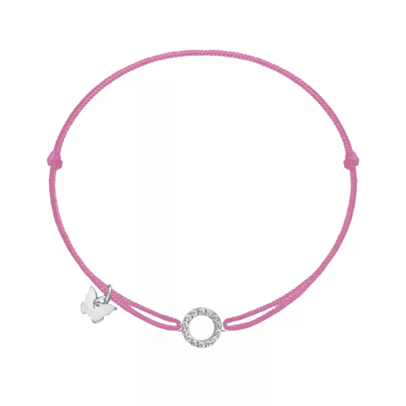 Krug sa cirkonima, Borboleta konac narukvica, Antique Pink