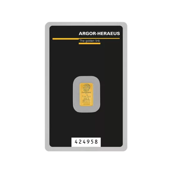 Zlatna poluga od 1g argor heraeus