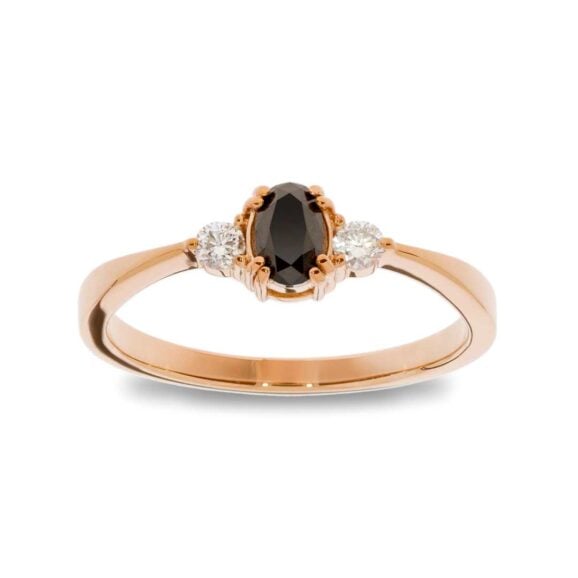 Black + RoseGold Prsten K191