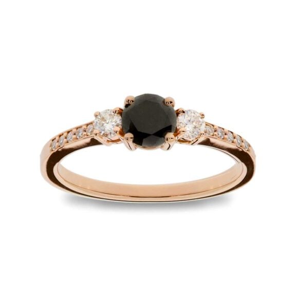 Black + RoseGold Prsten K332