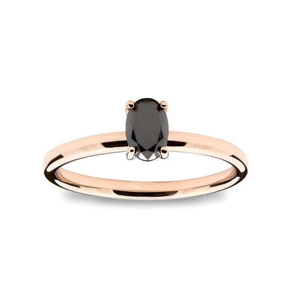 Zlatara AS Verenički prsten od roze zlata sa crnim dijamantom model k387