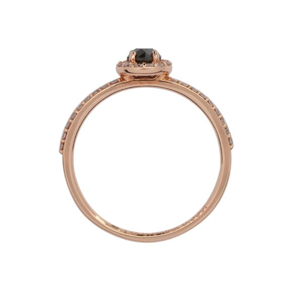 Zlatara AS verenički prsten od roze zlata sa crnim dijamantom, K366