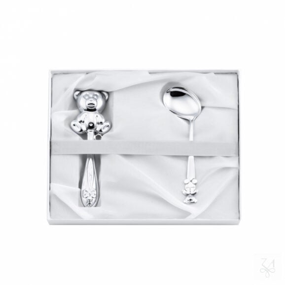 Zaramella komplet zvečka i kašika od srebra za bebu, od 925 srebra, stiže nam od renomiranog italijanskog proizvođača Zaramella Argenti