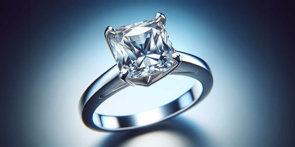 verenički prsten od belog zlata sa dijamantom ili moissanite dragim kamenom