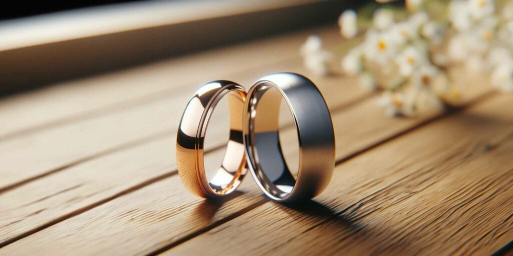 Levo burma od nerodinirane legure belog zlata; desno burma od legure belog zlata presvučena rodijumom