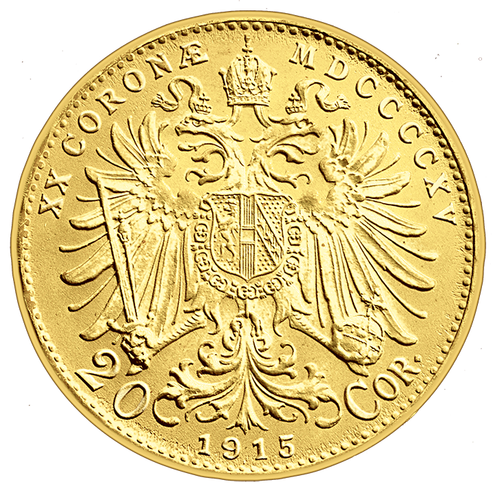 Franc Jozef 20 Kruna, revers, istorijski reizdat novčić iz 1912. godine, 6,78g, zlato 900 finoće