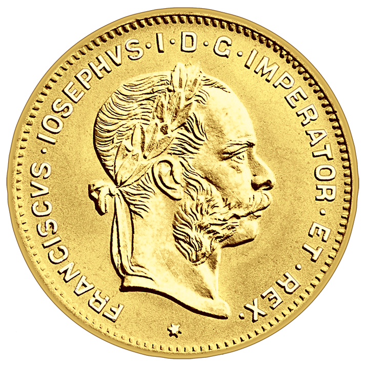 Franc Jozef 4 guldena, avers, istorijski reizdat novčić iz 1892. godine, 3,23g, zlato 900 finoće