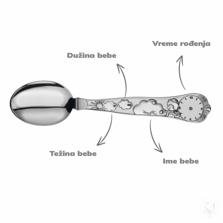 Zlatara as zaramella šolja od srebra za bebu - medvedić (z103) zaramella argenti zlatara as kasika za bebe sa motivom decaka graviranje zaramella šolja od srebra za bebu - medvedić (z103) Srebrna kašika za bebe, 925 srebro, sa mogućnošću graviranja dužine bebe, vreme rođenja bebe, težina bebe, ime bebe