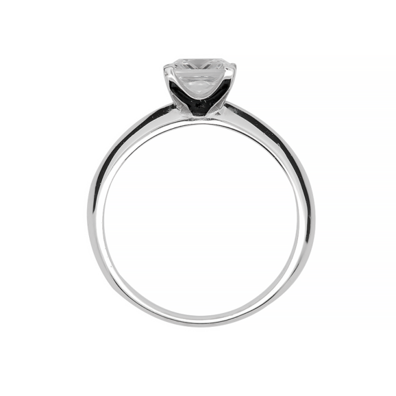 Zlatara AS Soliter verenički prsten sa princess kamenom prirodni ili laboratorijski dijamant, u povećavajućim veličinama, od belog zlata, koje može biti 14k, 18k ili 950 Platine