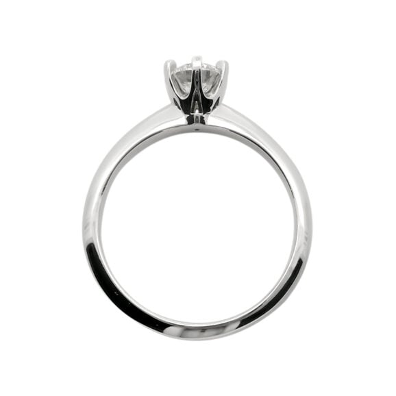 Zlatara as verenički prsten od belog zlata ili od 950 platine, sa centralnim dijamantom, model k347.
