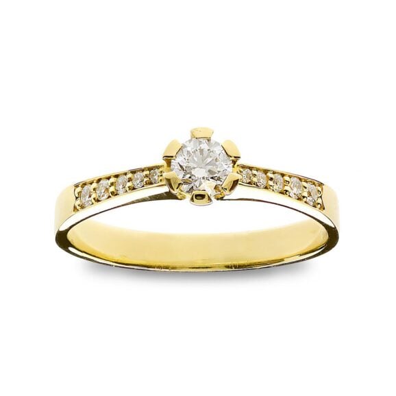 Zlatara as memory prsten k171 zlatara as verenicki prsten od zlata ili platine sa mojsanitom dijamantom k171 y 2 memory prsten k171 Zlatara as verenički prsten od žutog 14k ili 18k zlata, sa centralnim kamenom kružnog oblika, brilijant brusa, oko 0,27ct, sa 10 akcentnih kamenova. U model k171 je moguće ugraditi prirodni dijamant, mojsanit, moissanite