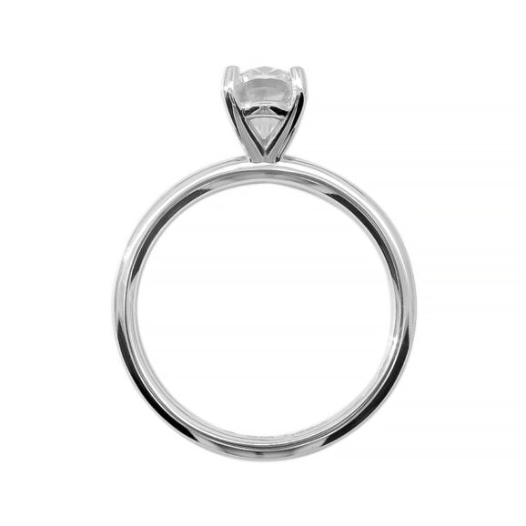 Zlatara AS klasičan verenički prsten od belog zlata sa centralnim kamenom ovalnog brusa, težine oko 0,7ct i oko 1,4ct, model K3873 i K3872, prsten sa laboratorijskim ili prirodnim dijamantom, mojsanitom, moissanite