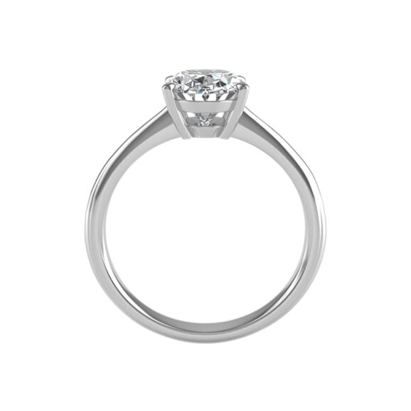 Zlatara AS klasičan verenički prsten od belog zlata sa centralnim kamenom ovalnog brusa, težine oko 1,5ct, model K432, prsten sa laboratorijskim ili prirodnim dijamantom, mojsanitom, moissanite