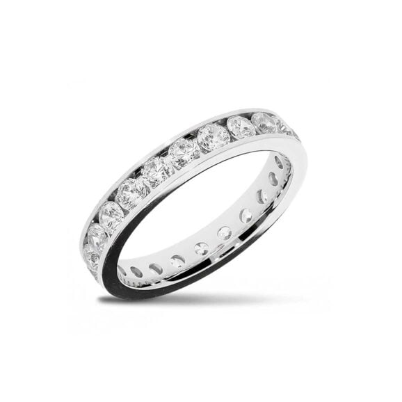 Raskošna Burma s kamenjem iz Kolekcije Eternity, Model 008-ETH-KANAL, od belog zlata ili platine sa prirodnim ili laboratorijskim dijamantima, mojsanitima, cirkonima