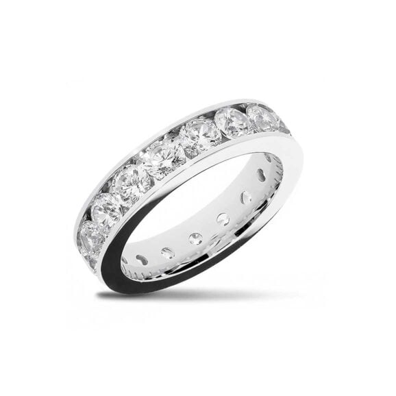 Raskošna Burma s kamenjem iz Kolekcije Eternity, Model 023-ETH-KANAL, od belog zlata ili platine sa prirodnim ili laboratorijskim dijamantima, mojsanitima, cirkonima