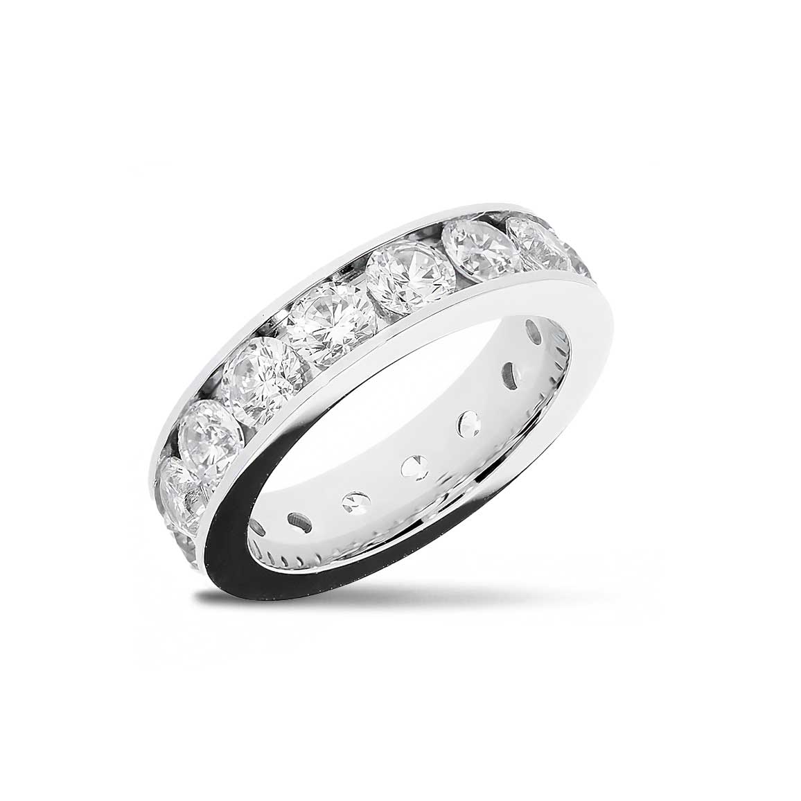 Raskošna burma s kamenjem iz kolekcije eternity, model 028-eth-kanal, od belog zlata ili platine sa prirodnim ili laboratorijskim dijamantima, mojsanitima, cirkonima Raskošna burma s kamenjem iz kolekcije eternity, model 028-eth-kanal, od belog zlata ili platine sa prirodnim ili laboratorijskim dijamantima, mojsanitima, cirkonima