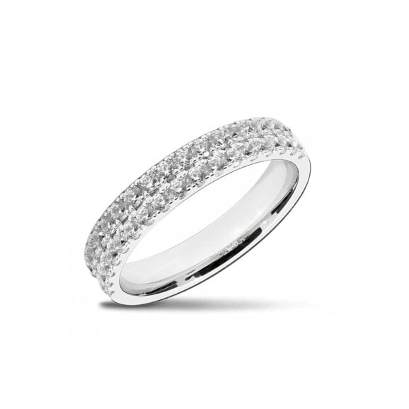 Moderna i prefinjena Burma s kamenjem iz Kolekcije Eternity, Model 002-ETH-O, od belog zlata ili platine sa prirodnim ili laboratorijskim dijamantima, mojsanitima, cirkonima