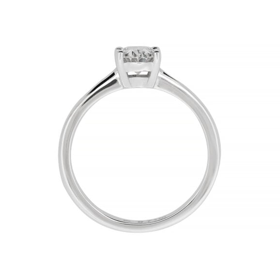 Zlatara AS klasični soliter verenički prsten od belog zlata sa centralnim kamenom ovalnog oblika, težine oko 1ct, dimenzija 7x5mm, Model K432 prsten sa laboratorijskim ili prirodnim dijamantom, mojsanitom, moissanite