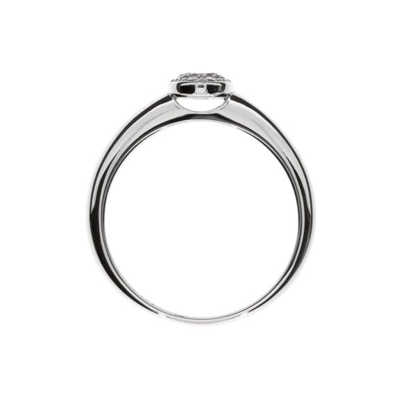 Zlatara AS verenički prsten od belog zlata sa centralnim kamenom zelenim smaragdom, kružnog brusa, model K166, prsten sa laboratorijskim ili prirodnim dijamantom, mojsanitom, moissanite