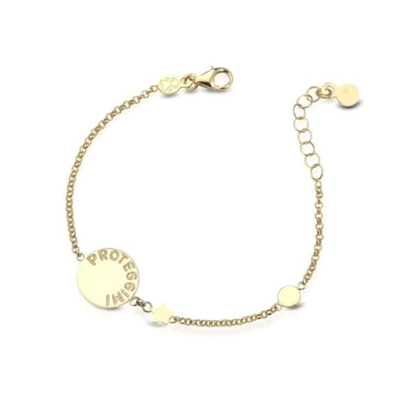 Zlatna narukvica za decu sa motivom LeBebe Primegioie narukvica za decu 074 od zlata sa motivom anđela i plave zvezdice