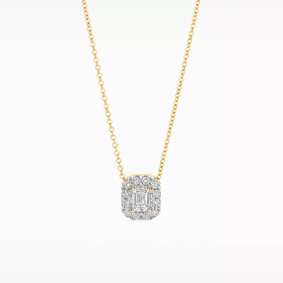 LG3009Y ogrlica od žutog zlata sa laboratorijskim dijamantima u entourage postavci