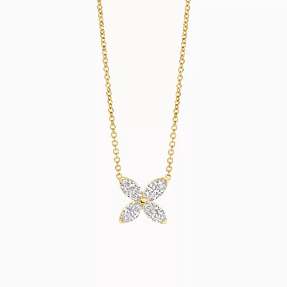 LG3012Y ogrlica od žutog zlata sa laboratorijskim dijamantom u obliku markiza