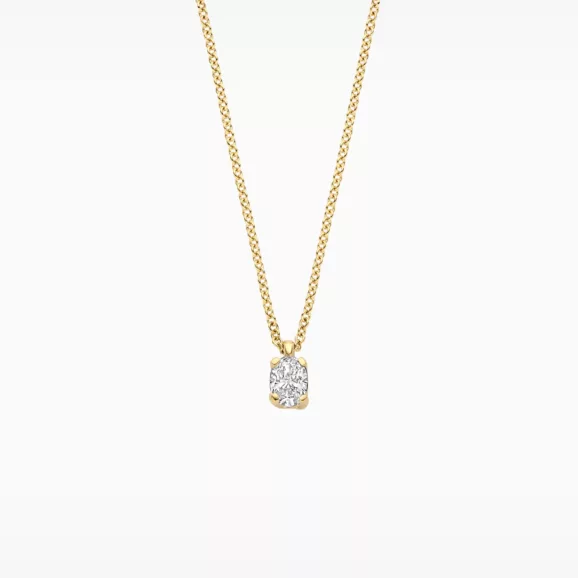 LG3015Y ogrlica od žutog zlata sa laboratorijskim dijamantom ovalnog oblika